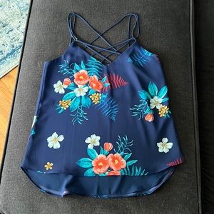 Express criss cross back tank top